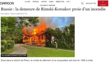 リムスキー＝コルサコフが最後に住んでいた家が燃える